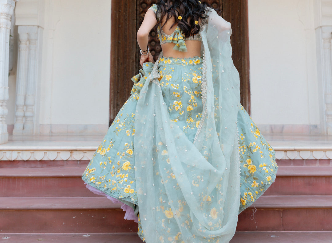Anushree Reddy Floral Embroidered Lehenga Set