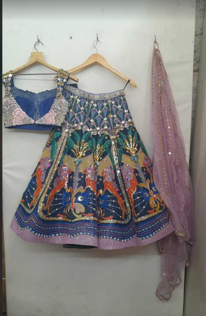 Papa Don’t Preach Embellished Multicolour Skirt Set