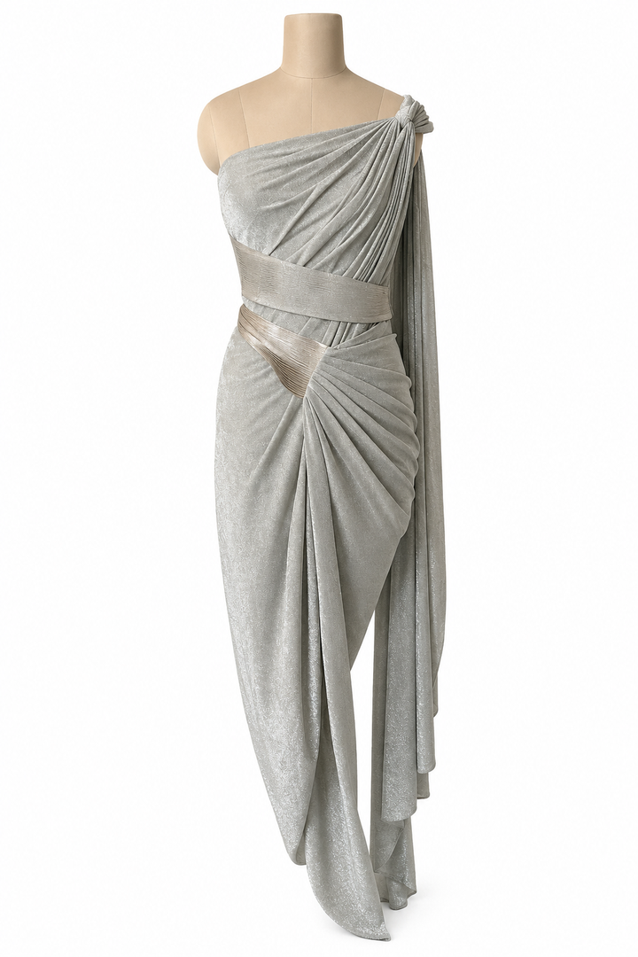 Amit Aggarwal Metallic Draped Gown