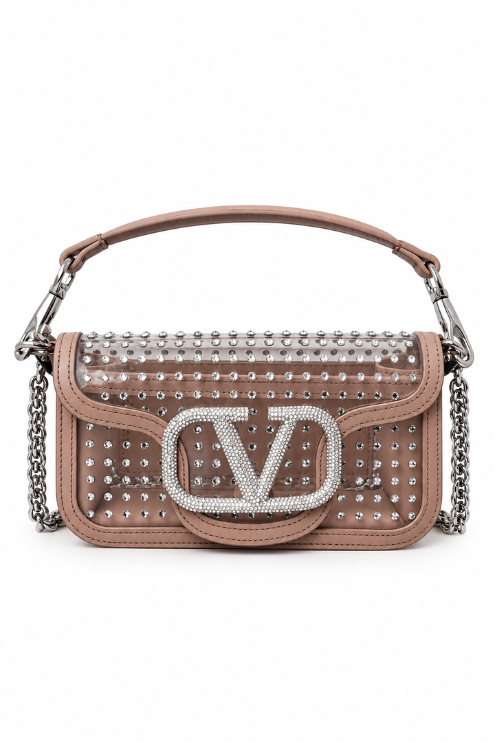 Valentino Garavani locò crystal-embellished shoulder bag