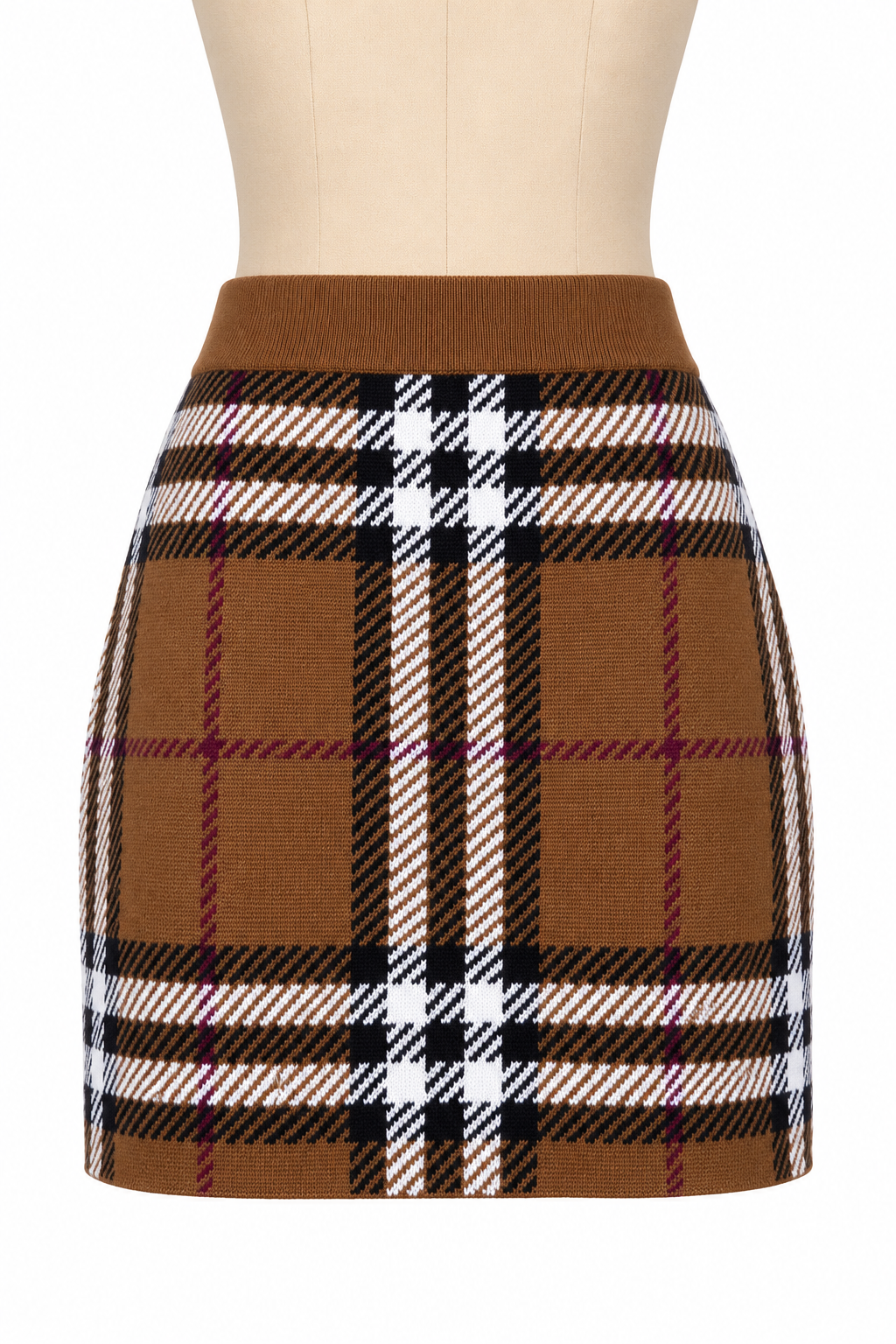 Burberry Birch Black Checkered Wool Mini Skirt Size- M