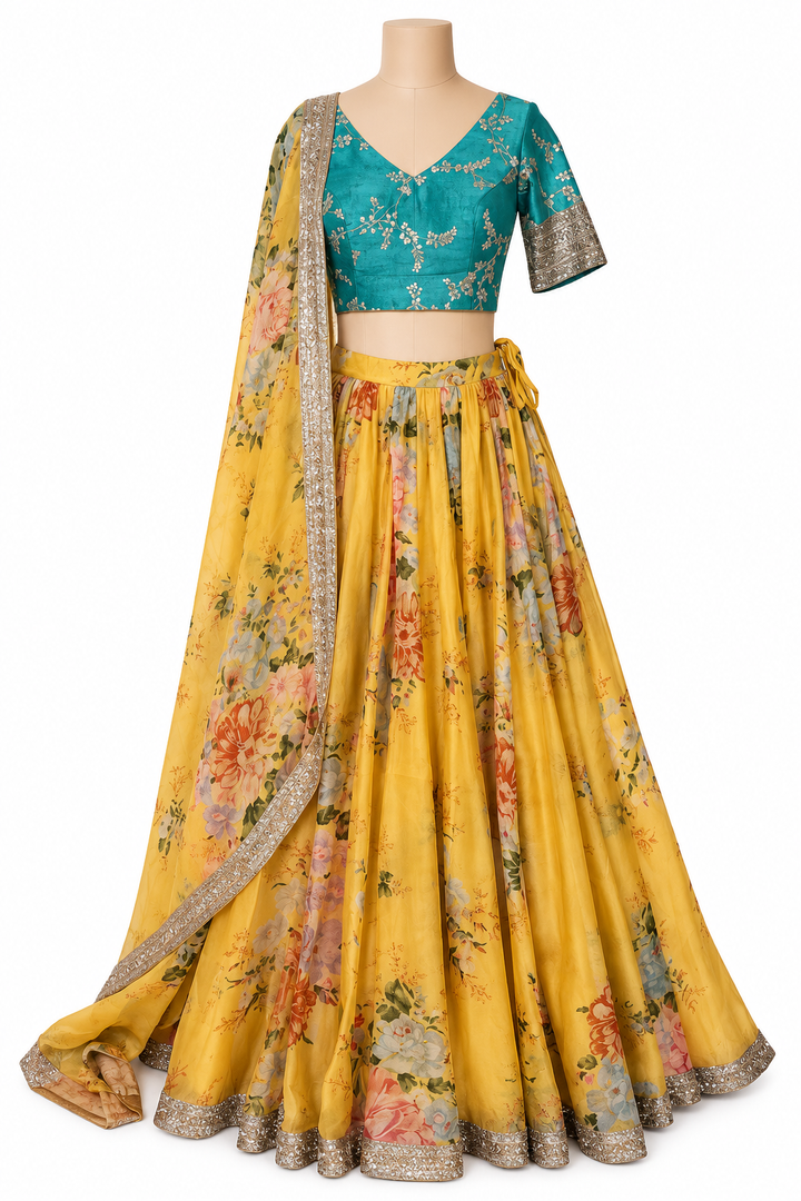 Sabyasachi Floral Printed Lehenga Set
