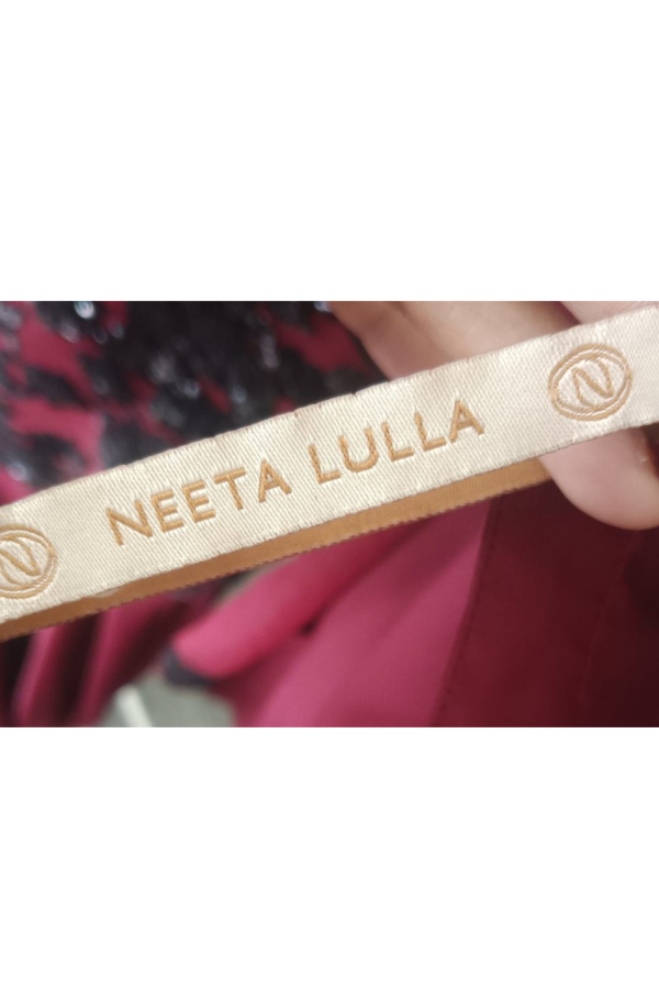 Neeta Lulla Burgundy Embellished Gown