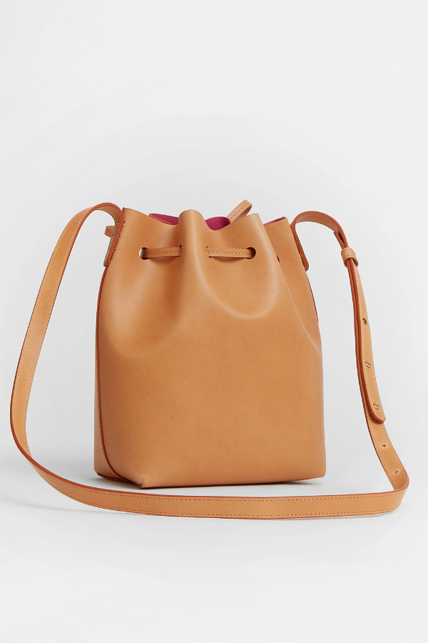 Mansur Gavriel Brown Leather Mini Bucket Bag