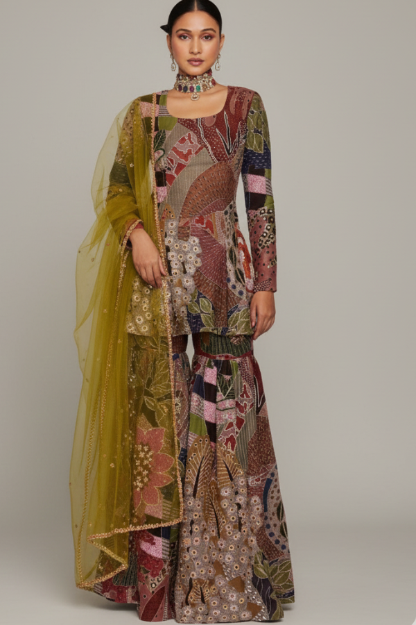 Aisha Rao Printed And Embellished Shara Set