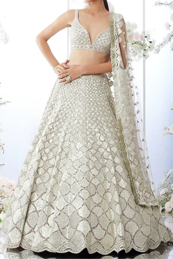 Seema Gujral Purple Embroidered Seashell Motif Lehenga Set