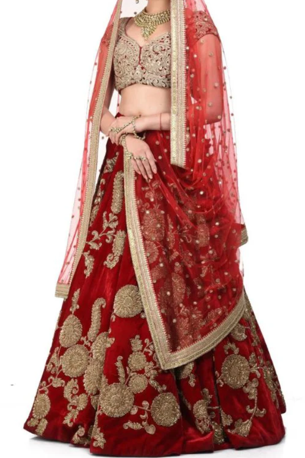 Sabyasachi Red Bridal Lehenga Set