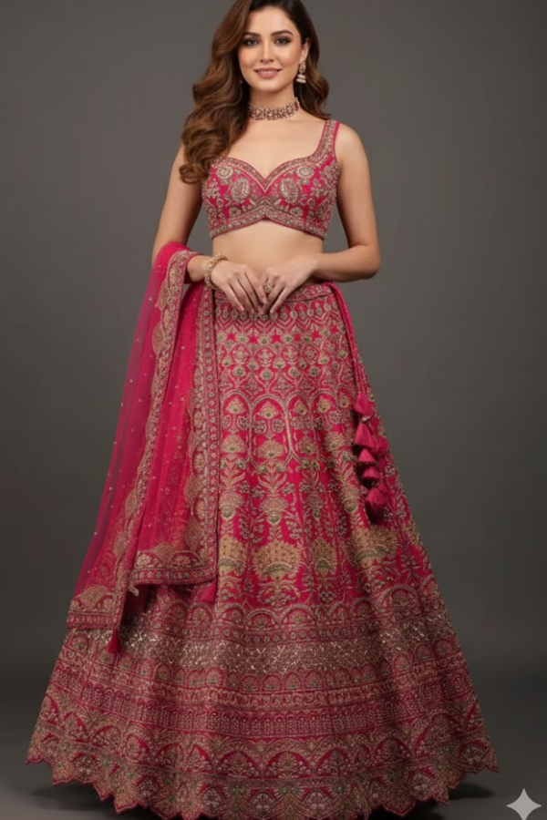 Kalki Rani Pink embroidered Lehenga