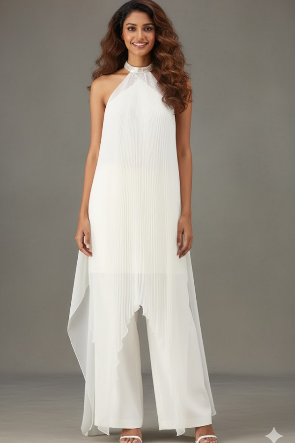 Amit Aggarwal Pleated Halter Dress
