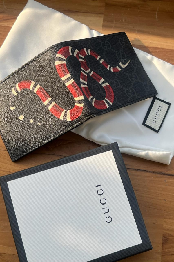 Gucci Kingsnake print bi-fold wallet