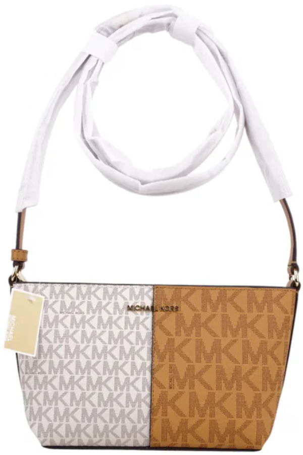 Michael Kors Jet Set Small Two-Tone Logo Crossbody Bag