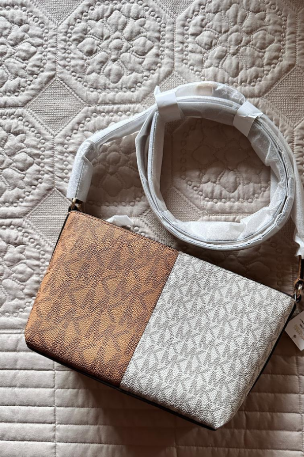 Michael Kors Jet Set Small Two-Tone Logo Crossbody Bag