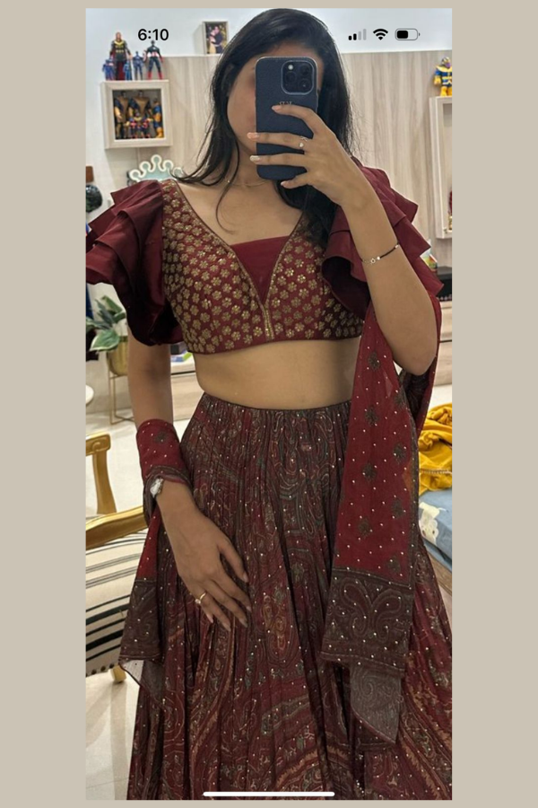 Brown lehenga set