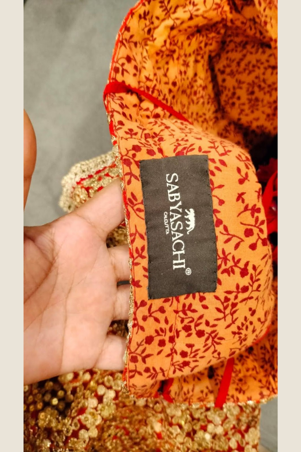 SABYASACHI RED AND GOLD LEHENGA SET