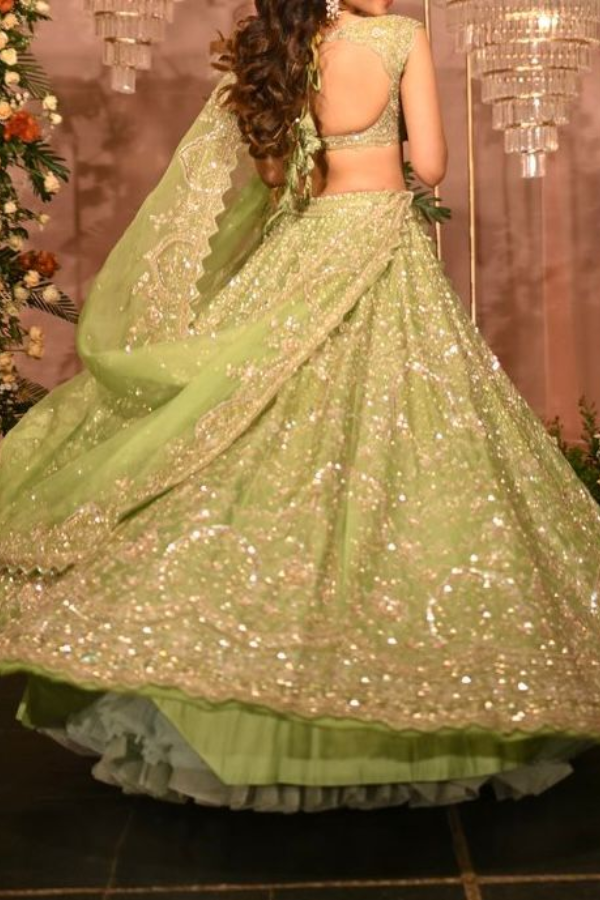 Anushree Reddy Green Lehenga Set