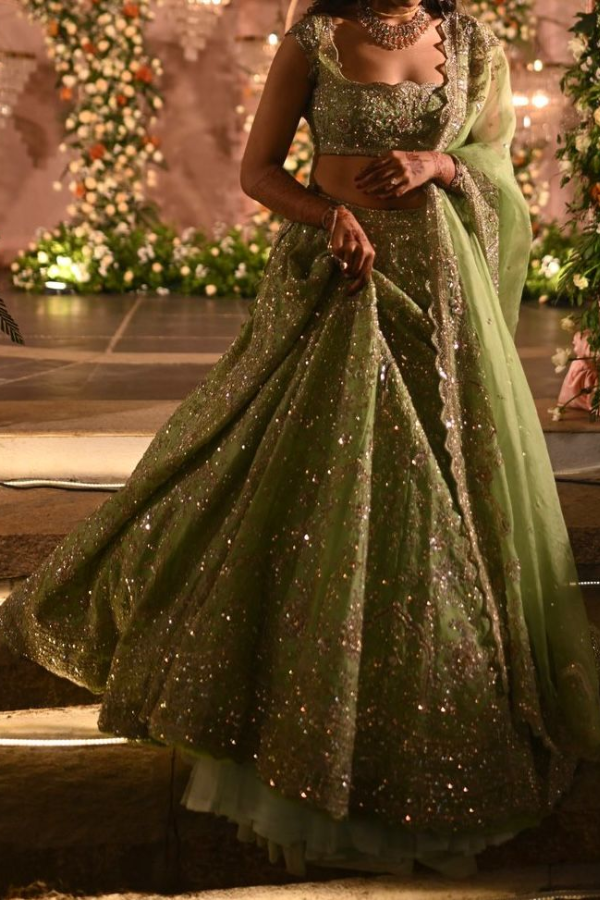 Anushree Reddy Green Lehenga Set