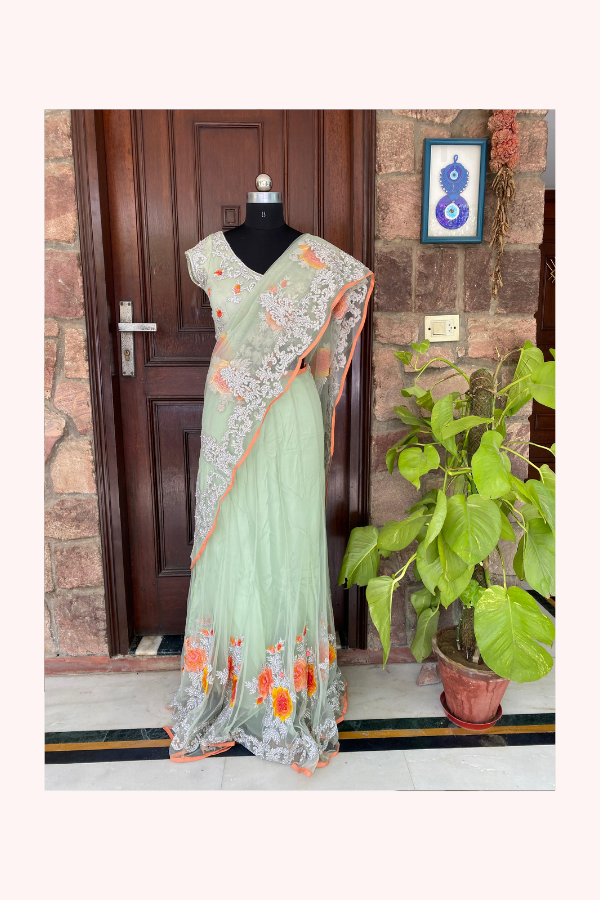 Pallavi Jaikishan Floral Saree-Lehenga