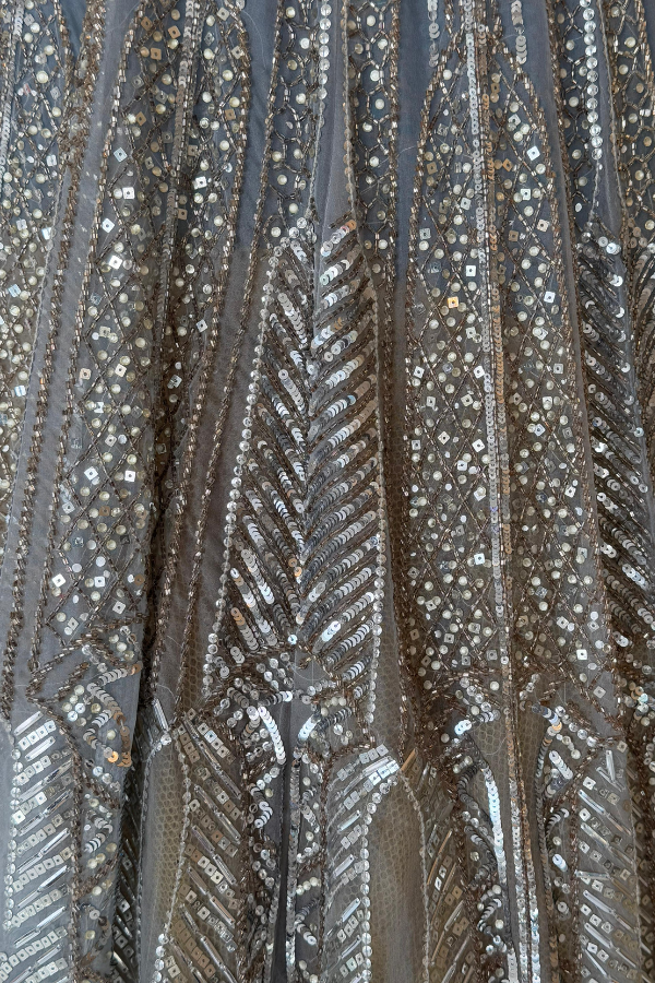 Angad Singh Steel Grey Sequins Set