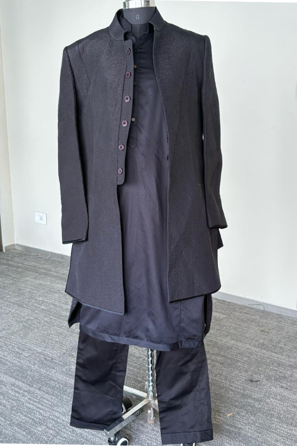 Tarun Tahiliani Black Sherwani  Set