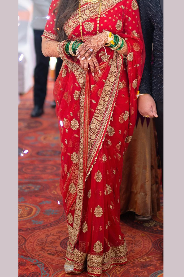 Sabyasachi Red Embroidered Saree