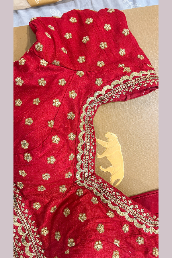 Sabyasachi Red Embroidered Saree