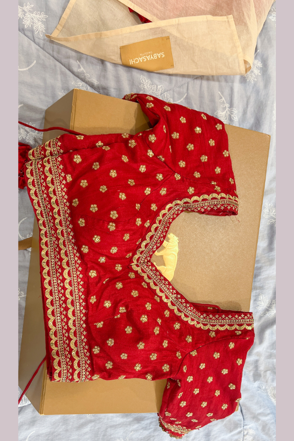 Sabyasachi Red Embroidered Saree