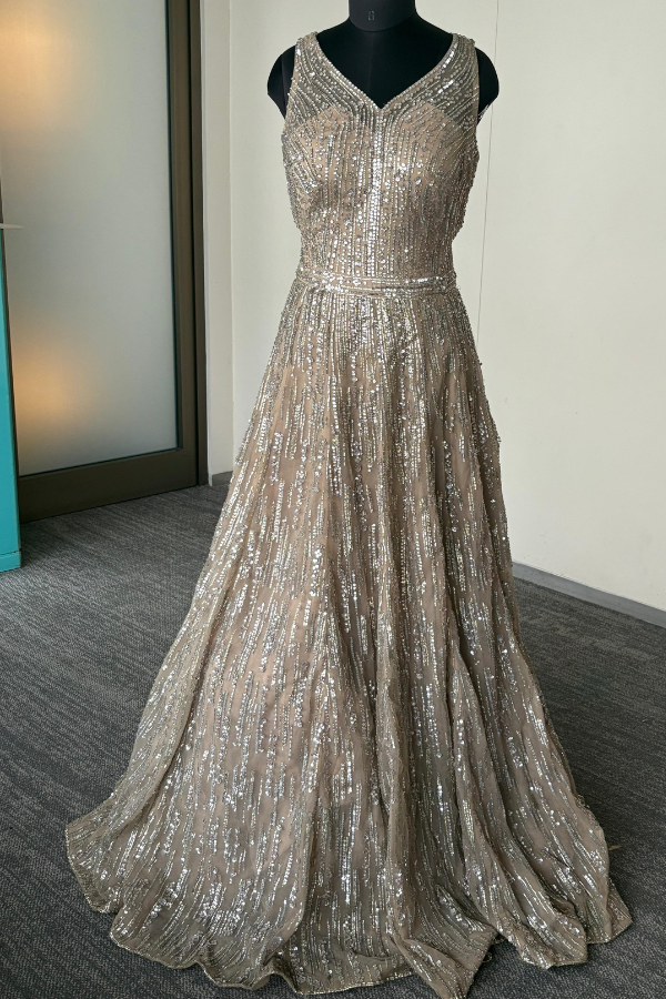 Seema Gujral Light Gold Gown