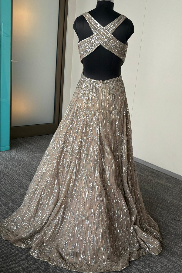 Seema Gujral Light Gold Gown