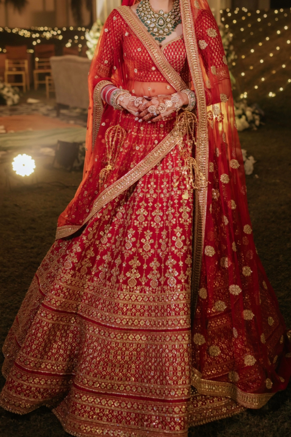Sabyasachi Red Bridal lehenga Set