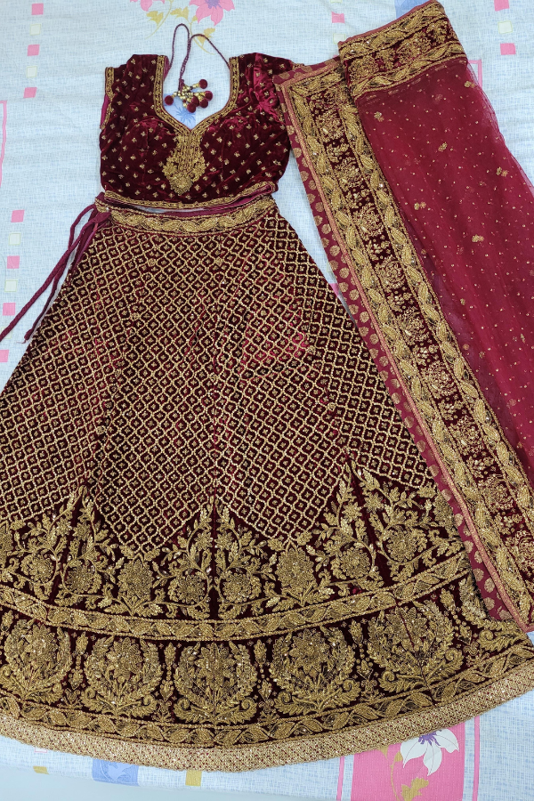 Ritu Kumar Bridal Velvet Lehenga