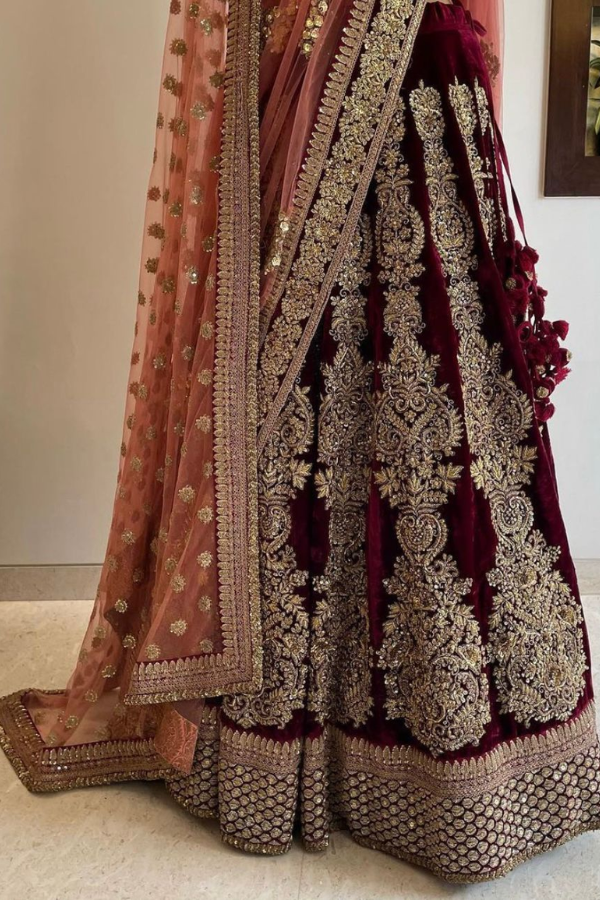Sabyasachi Velvet Lehenga Set