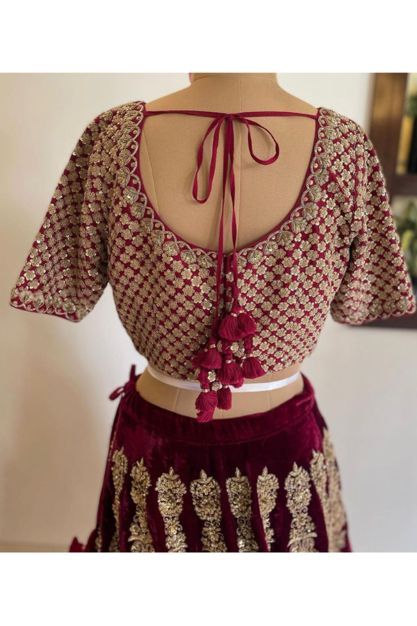 Sabyasachi Velvet Lehenga Set