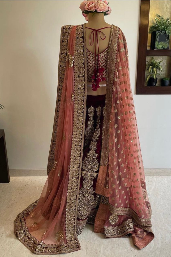Sabyasachi Velvet Lehenga Set