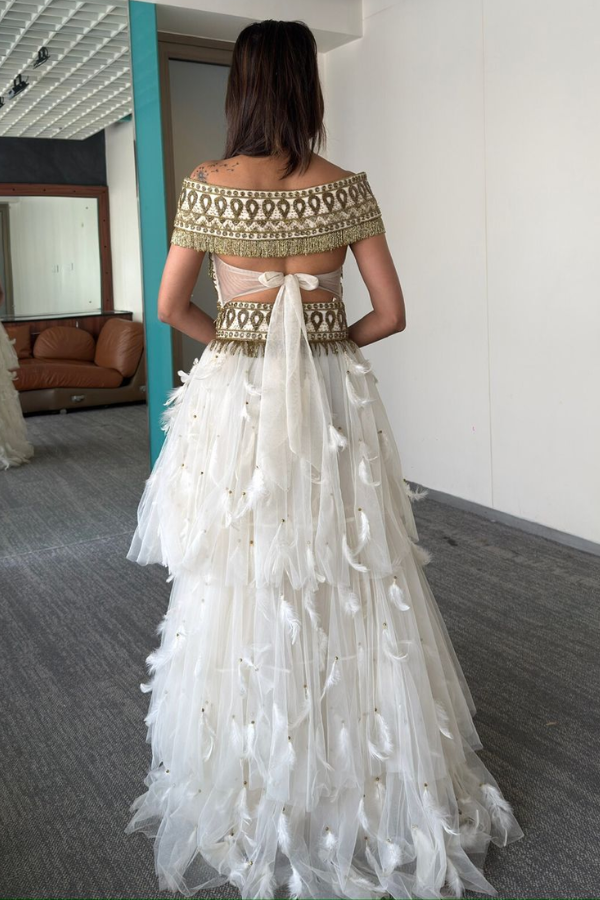 Surily G Off-Shoulder Embellished Gown