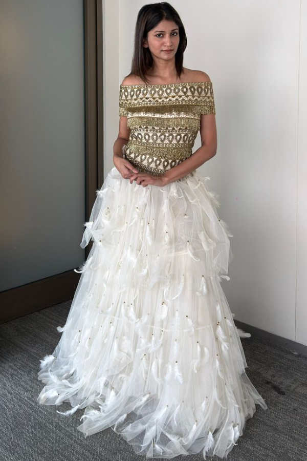 Surily G Off-Shoulder Embellished Gown