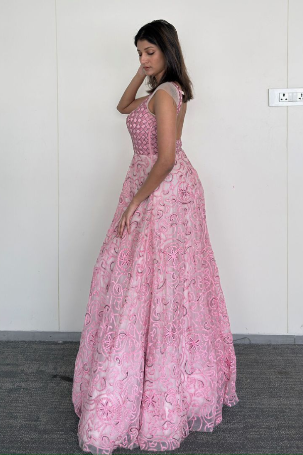 Jade By Monika & Karishma Elegant Blush Pink  Gown