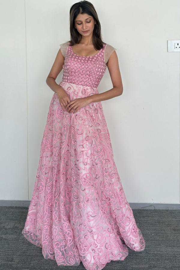 Jade By Monika & Karishma Elegant Blush Pink  Gown