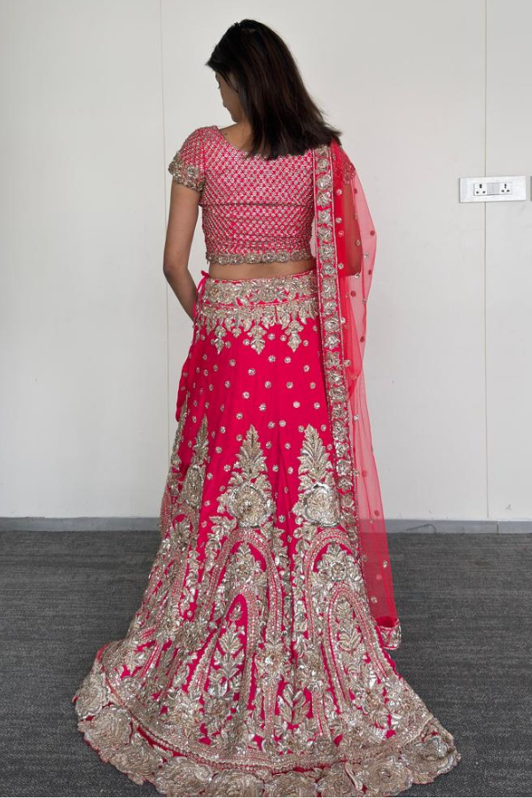 Manish Malhotra Regal Red Bridal Lehenga Set