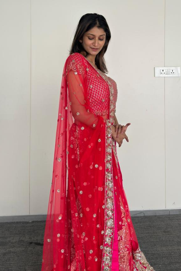 Manish Malhotra Regal Red Bridal Lehenga Set