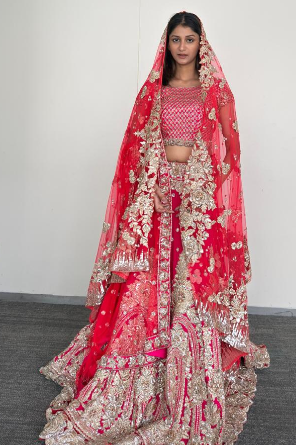 Manish Malhotra Regal Red Bridal Lehenga Set