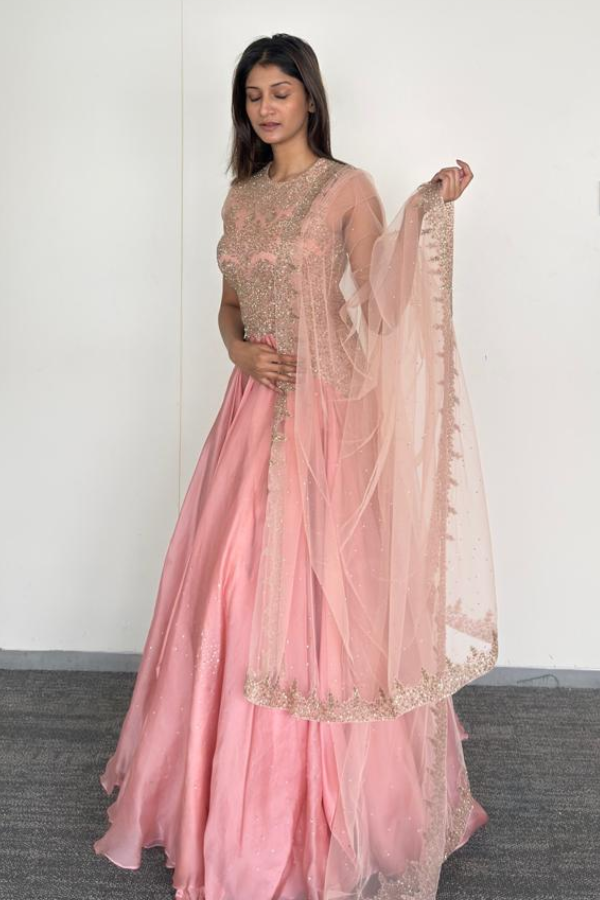 Shantanu & Nikhil Blush Pink Gown