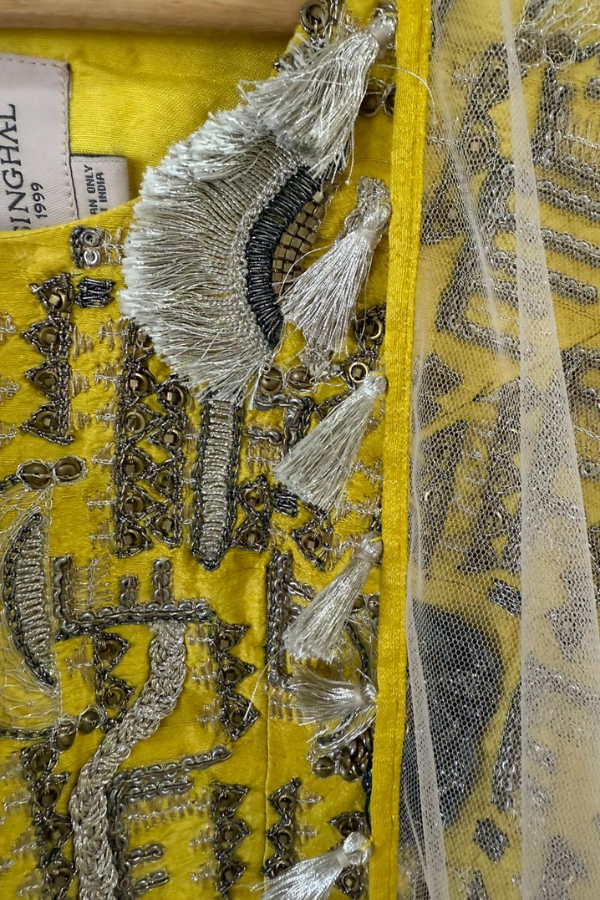 Payal Singhal Yellow & Pastel Printed Lehenga Set