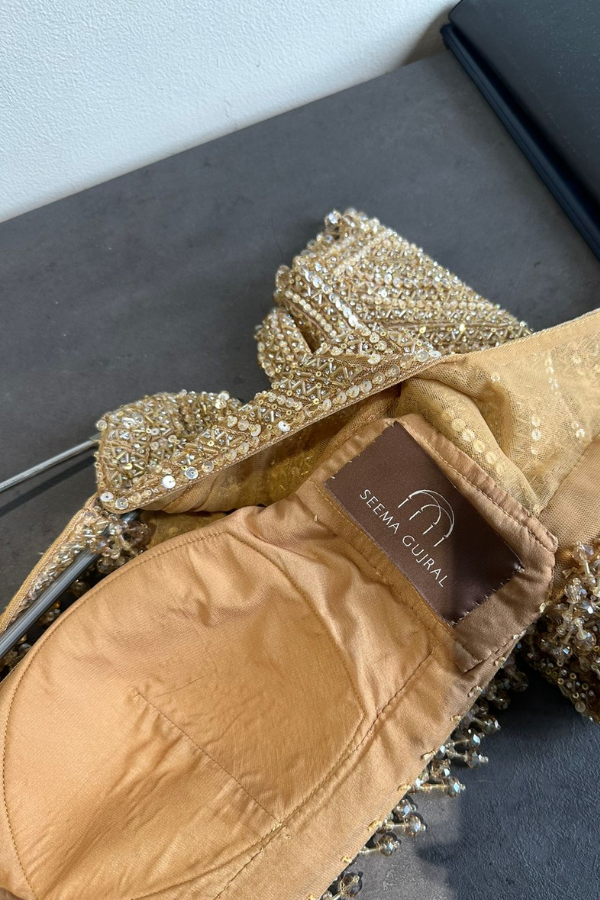 Seema Gujral Gold Sequin Lehenga Set