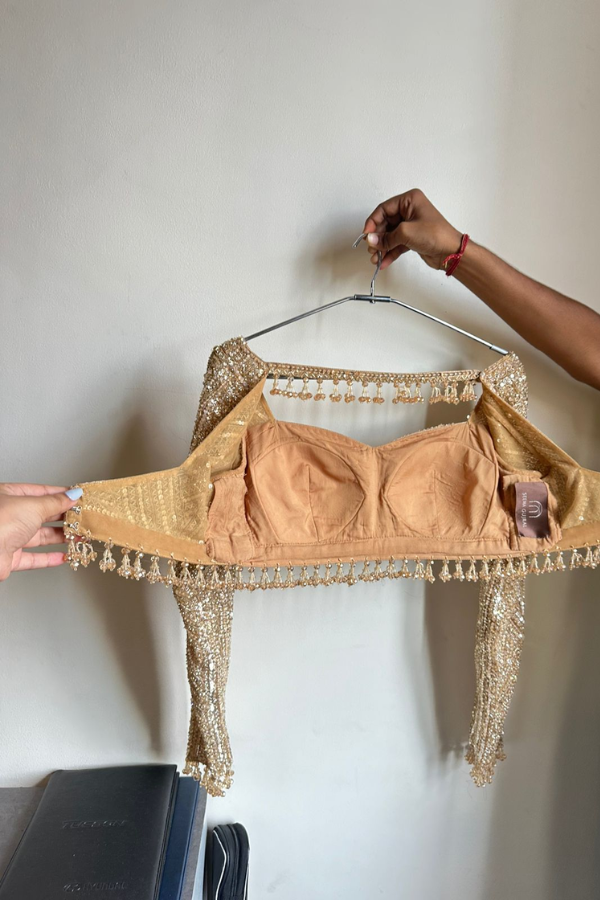 Seema Gujral Gold Sequin Lehenga Set