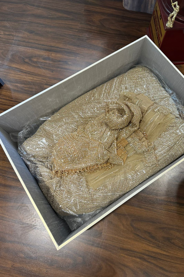 Seema Gujral Gold Sequin Lehenga Set