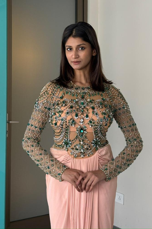 Monisha Jaising Glamorous Ombre Embellished Gown