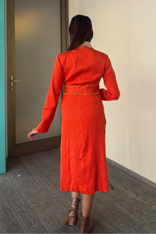 Anamika Khanna Contemporary Orange Structured Dress