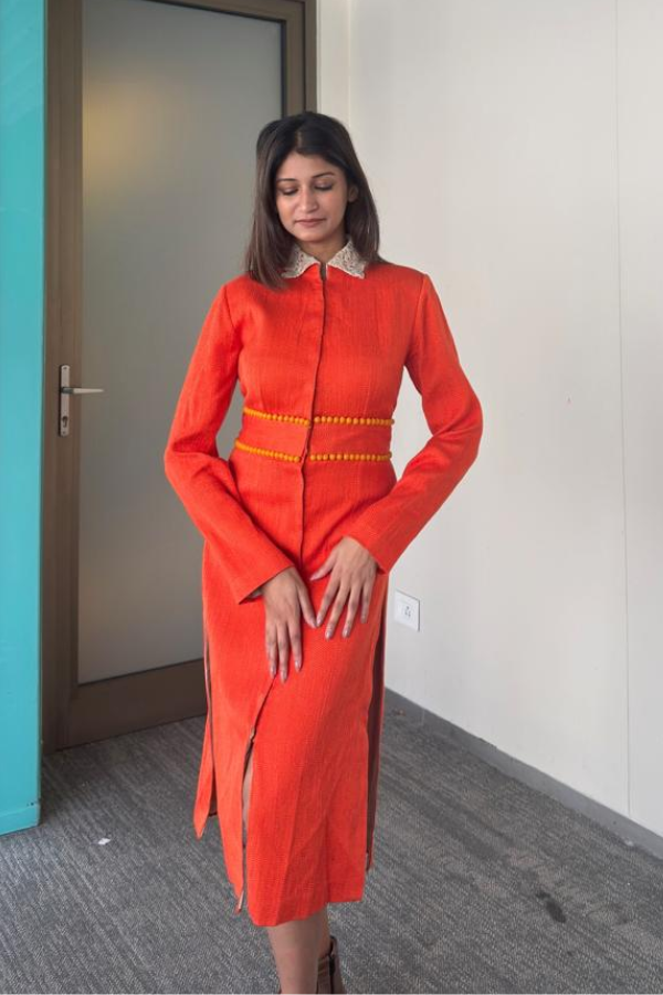 Anamika Khanna Contemporary Orange Structured Dress