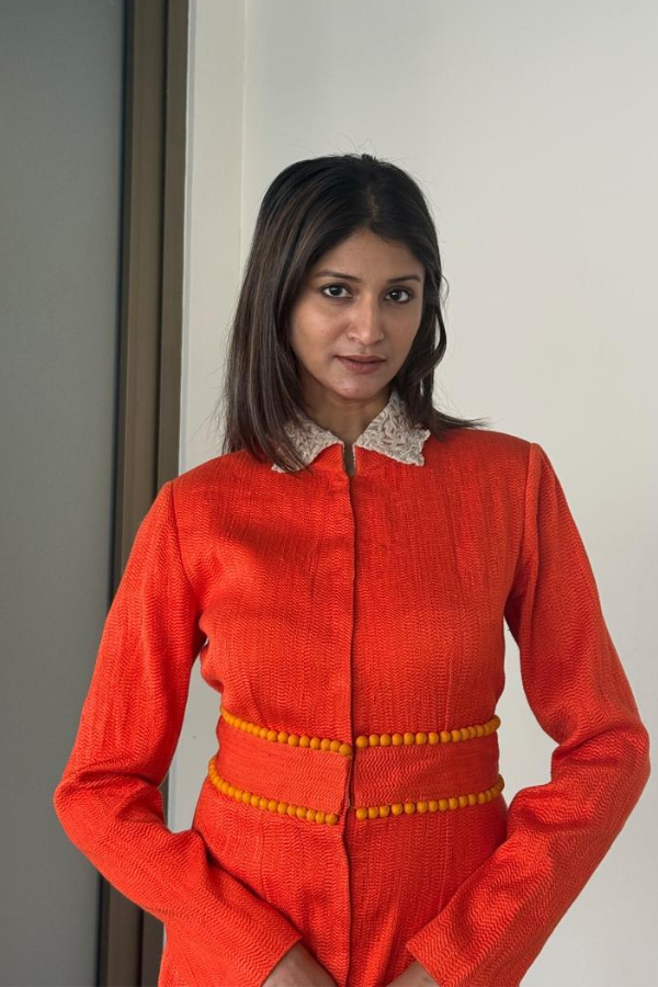 Anamika Khanna Contemporary Orange Structured Dress