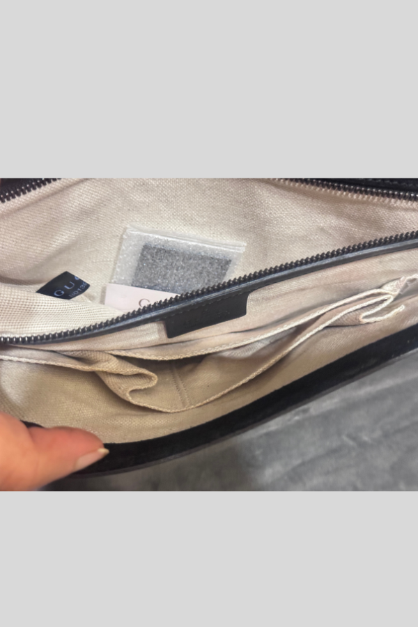 Gucci Black Patent Leather Horsebit Clutch